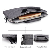 ST02S Water-resistant Tear Resistance Hidden Portable Strap One-shoulder Handbag for 14.1 inch Laptops, with Suitcase Belt(Light Grey)