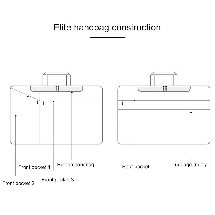 ST02S Water-resistant Tear Resistance Hidden Portable Strap One-shoulder Handbag for 14.1 inch Laptops, with Suitcase Belt(Light Grey)