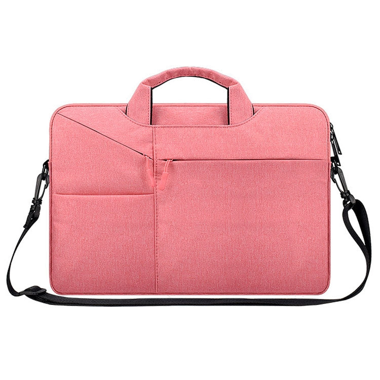 ST02S Water-resistant Tear Resistance Hidden Portable Strap One-shoulder Handbag for 15.6 inch Laptops, with Suitcase Belt(Pink)