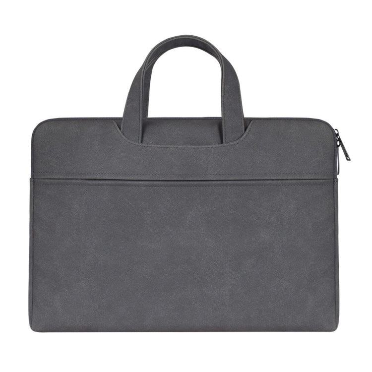 ST06 Waterproof PU Leather Zipper Hidden Portable Strap One-shoulder Handbag for 13.3 inch Laptops, with Suitcase Belt(Dark Gray) - 13.3 inch by PMC TechLife | Online Shopping South Africa | PMC TechLife | Buy Now Pay Later Mobicred