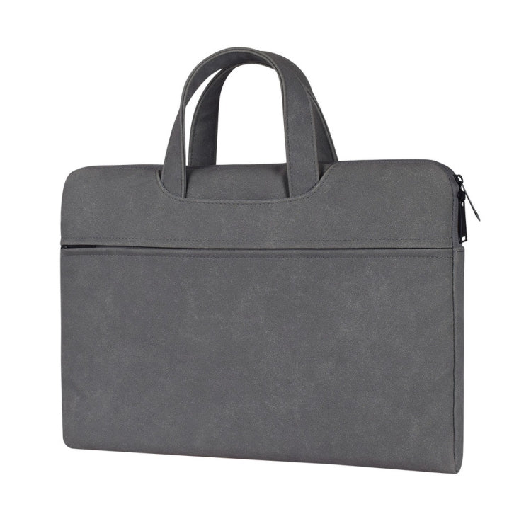 ST06 Waterproof PU Leather Zipper Hidden Portable Strap One-shoulder Handbag for 13.3 inch Laptops, with Suitcase Belt(Dark Gray) - 13.3 inch by PMC TechLife | Online Shopping South Africa | PMC TechLife | Buy Now Pay Later Mobicred