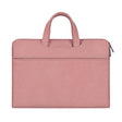 ST06 Waterproof PU Leather Zipper Hidden Portable Strap One-shoulder Handbag for 14.1 inch Laptops, with Suitcase Belt (Pink) - 14.1 inch by PMC TechLife | Online Shopping South Africa | PMC TechLife | Buy Now Pay Later Mobicred