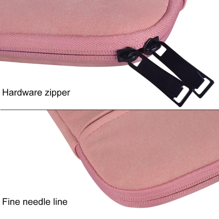 ST06 Water-resistant PU Leather Zipper Hidden Portable Strap One-shoulder Handbag for 14.1 inch Laptops, with Suitcase Belt (Pink)