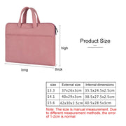 ST06 Water-resistant PU Leather Zipper Hidden Portable Strap One-shoulder Handbag for 14.1 inch Laptops, with Suitcase Belt (Pink)