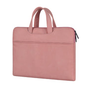 ST06 Water-resistant PU Leather Zipper Hidden Portable Strap One-shoulder Handbag for 14.1 inch Laptops, with Suitcase Belt (Pink)