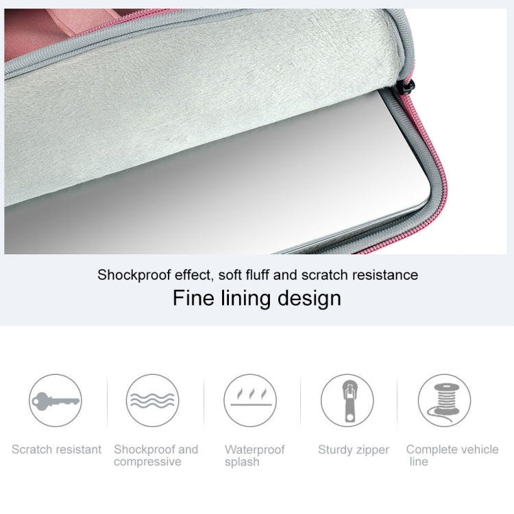 ST06 Water-resistant PU Leather Zipper Hidden Portable Strap One-shoulder Handbag for 14.1 inch Laptops, with Suitcase Belt (Pink)