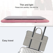 ST06 Water-resistant PU Leather Zipper Hidden Portable Strap One-shoulder Handbag for 14.1 inch Laptops, with Suitcase Belt (Pink)