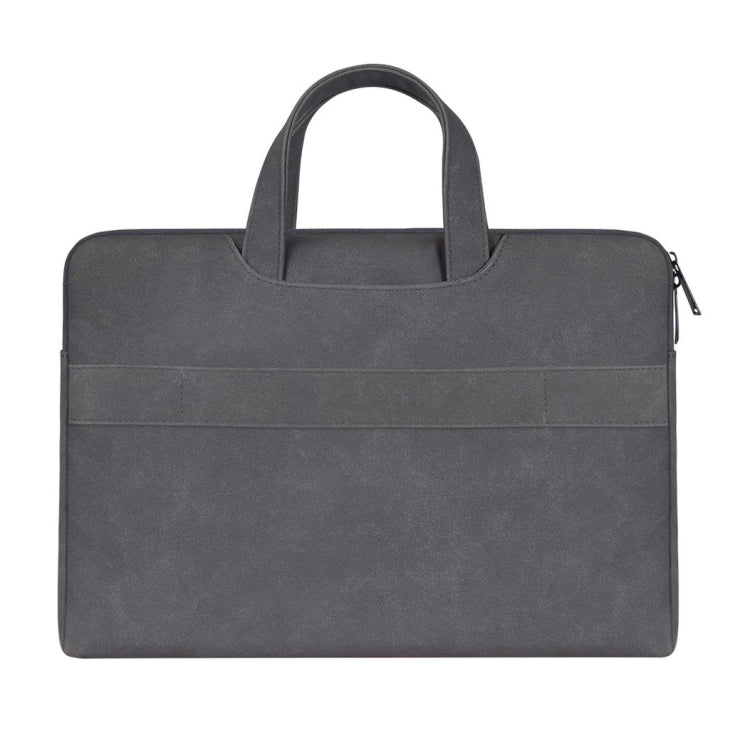 ST06 Waterproof PU Leather Zipper Hidden Portable Strap One-shoulder Handbag for 15.6 inch Laptops, with Suitcase Belt (Dark Gray) - 15.6 - 17 inch by PMC TechLife | Online Shopping South Africa | PMC TechLife | Buy Now Pay Later Mobicred