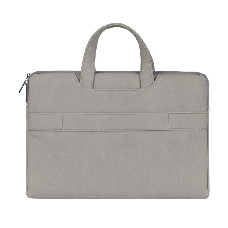 ST06 Waterproof PU Leather Zipper Hidden Portable Strap One-shoulder Handbag for 15.6 inch Laptops, with Suitcase Belt (Light Grey) - 15.6 - 17 inch by PMC TechLife | Online Shopping South Africa | PMC TechLife | Buy Now Pay Later Mobicred