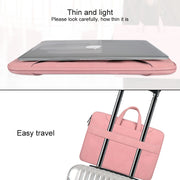 ST06S Water-resistant PU Leather Zipper Hidden Portable Strap One-shoulder Handbag for 13.3 inch Laptops, with Magic Stick & Suitcase Belt (Dark Gray)