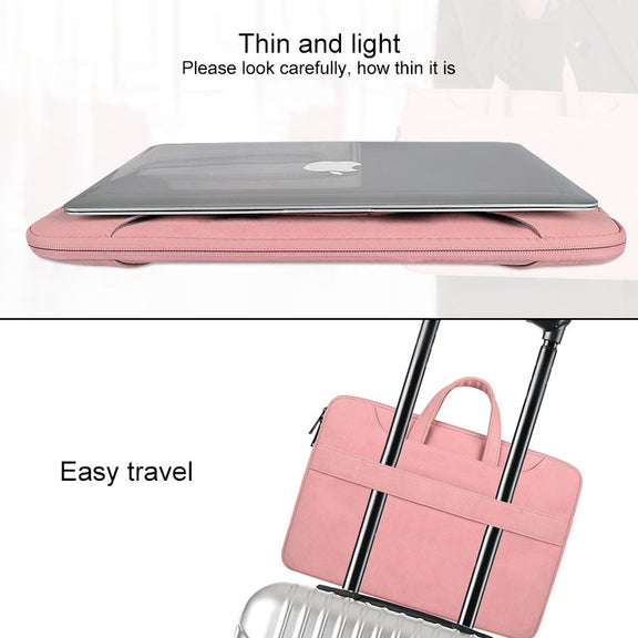 ST06S Water-resistant PU Leather Zipper Hidden Portable Strap One-shoulder Handbag for 13.3 inch Laptops, with Magic Stick & Suitcase Belt (Dark Gray)