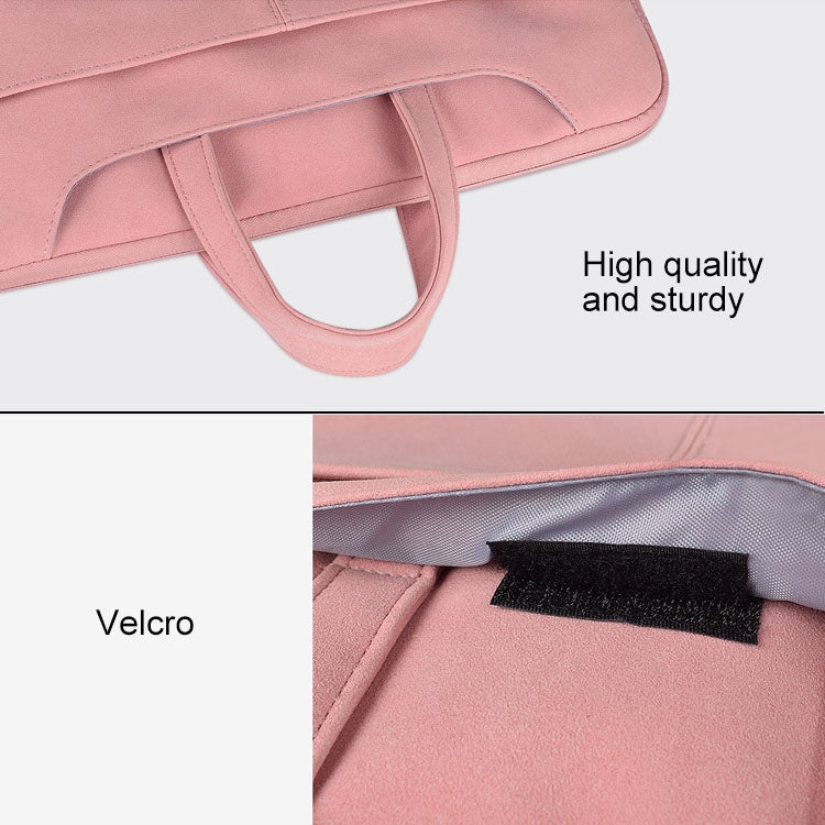 ST06S Water-resistant PU Leather Zipper Hidden Portable Strap One-shoulder Handbag for 13.3 inch Laptops, with Magic Stick & Suitcase Belt (Dark Gray)
