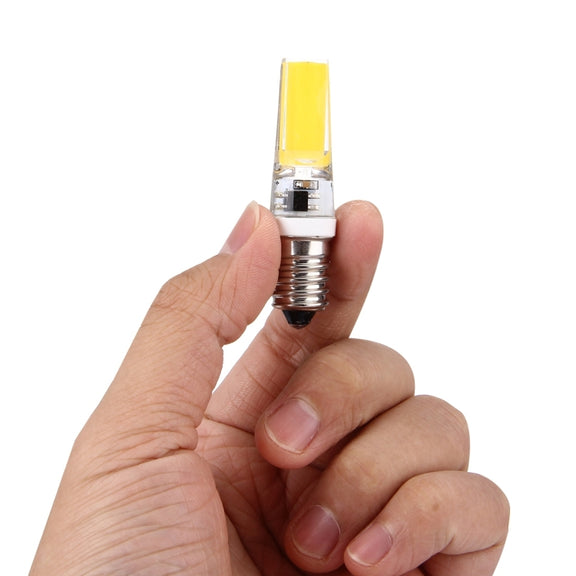 E14 3W 300LM COB LED Light , Silicone Dimmable for Halls / Office / Home, AC 220-240V(Warm White)