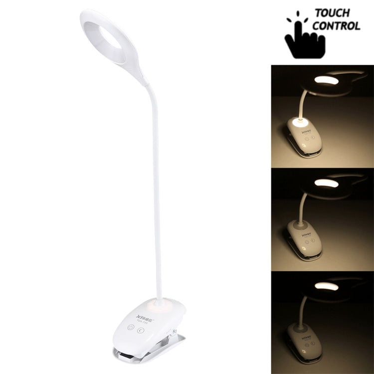 TGX-770 3-grade Brightness Touch Dimmer LED Desk Lamp, 28 LEDs Flexible Goose Neck Hollow Ring Design Eye Protection Light with Clip & Small Night Light Function - Desk Lamps by PMC TechLife | Online Shopping South Africa | PMC TechLife | Buy Now Pay Later Mobicred