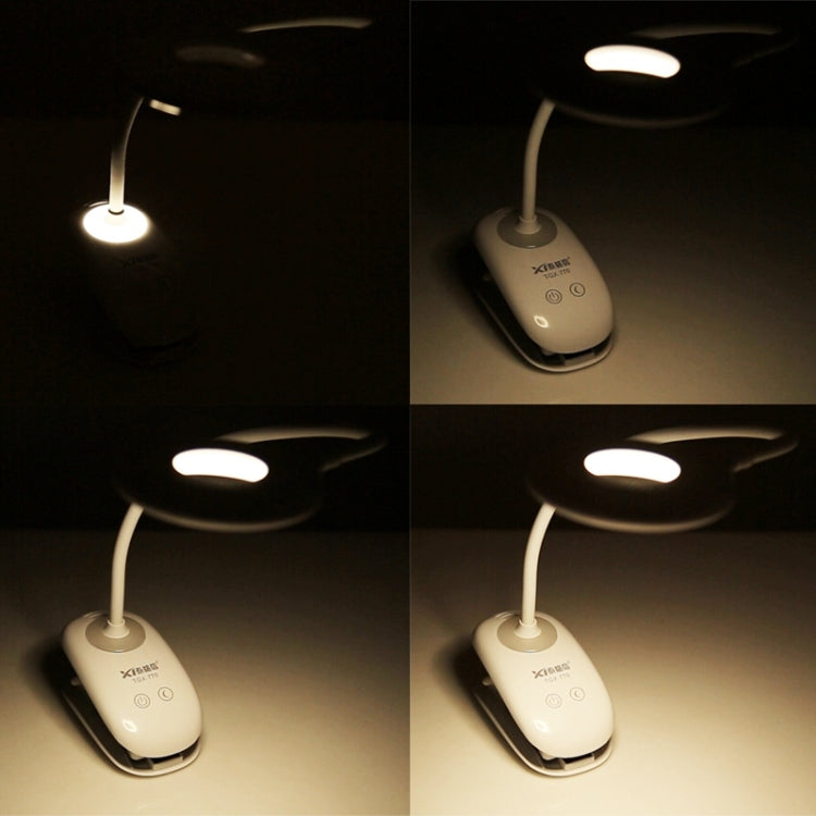 TGX-770 3-grade Brightness Touch Dimmer LED Desk Lamp, 28 LEDs Flexible Goose Neck Hollow Ring Design Eye Protection Light with Clip & Small Night Light Function - Desk Lamps by PMC TechLife | Online Shopping South Africa | PMC TechLife | Buy Now Pay Later Mobicred
