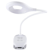 TGX-770 3-grade Brightness Touch Dimmer LED Desk Lamp, 28 LEDs Flexible Goose Neck Hollow Ring Design Eye Protection Light with Clip & Small Night Light Function