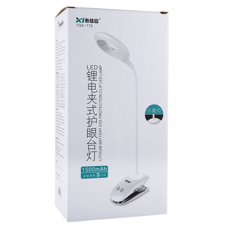 TGX-770 3-grade Brightness Touch Dimmer LED Desk Lamp, 28 LEDs Flexible Goose Neck Hollow Ring Design Eye Protection Light with Clip & Small Night Light Function - Desk Lamps by PMC TechLife | Online Shopping South Africa | PMC TechLife | Buy Now Pay Later Mobicred