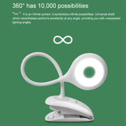 TGX-770 3-grade Brightness Touch Dimmer LED Desk Lamp, 28 LEDs Flexible Goose Neck Hollow Ring Design Eye Protection Light with Clip & Small Night Light Function