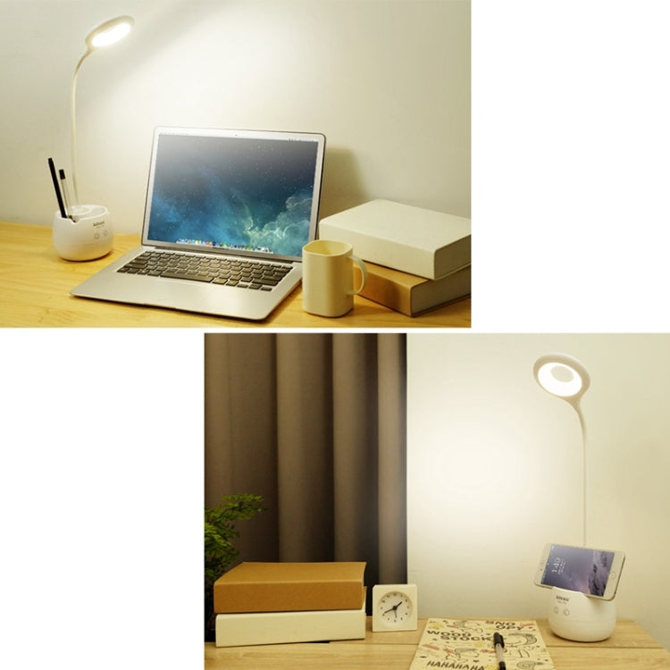 TGX-772 3-grade Brightness Touch Dimmer LED Desk Lamp, 28 LEDs Flexible Goose Neck Hollow Ring Design Eye Protection Light with Pen Holder / Small Night Light Function - Desk Lamps by PMC TechLife | Online Shopping South Africa | PMC TechLife | Buy Now Pay Later Mobicred