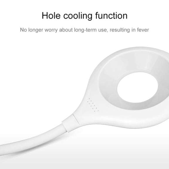 TGX-772 3-grade Brightness Touch Dimmer LED Desk Lamp, 28 LEDs Flexible Goose Neck Hollow Ring Design Eye Protection Light with Pen Holder / Small Night Light Function