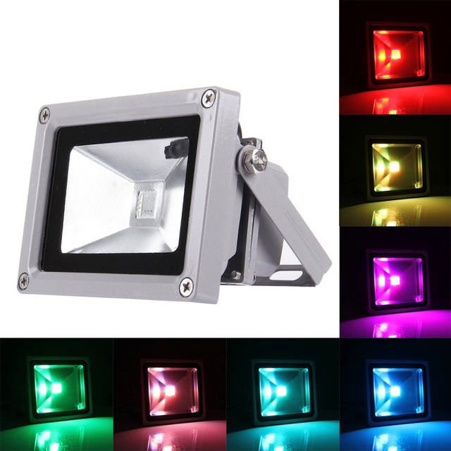 10W IP65 Water-resistant Colorful LED Floodlight, 750LM with Remote Control, AC 110-265V