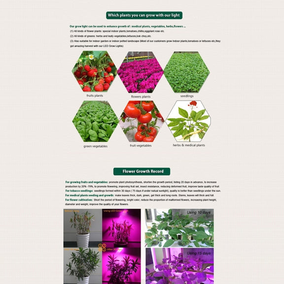 45W SMD 2835 Red + Blue Light LED Plant Growth Light, 225 LEDs Greenhouse Light Aquarium Light, AC 85-265V