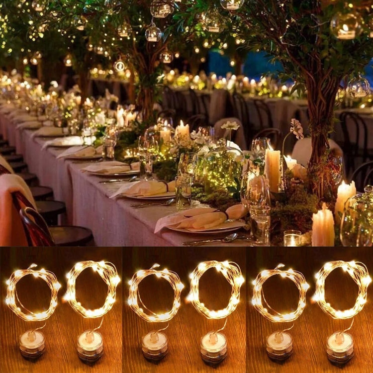 6 PCS Water-resistant Warm White Light Copper Wire Starry String Light , 20 LEDs 2700-2900K Rope Fairy Light For Party / Holiday, Length: 2m, DC 6V