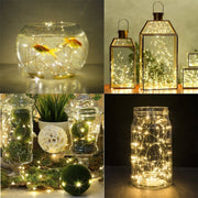 6 PCS Water-resistant Warm White Light Copper Wire Starry String Light , 20 LEDs 2700-2900K Rope Fairy Light For Party / Holiday, Length: 2m, DC 6V