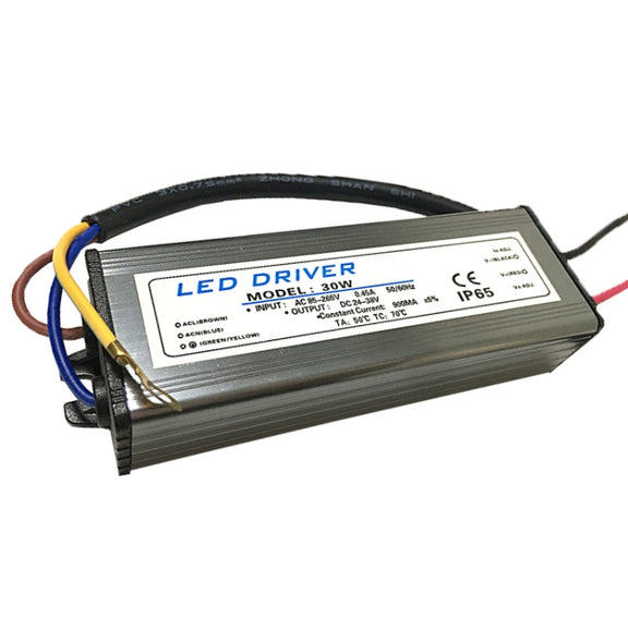 30W LED Driver Adapter AC 85-265V to DC 24-38V IP65 Water-resistant