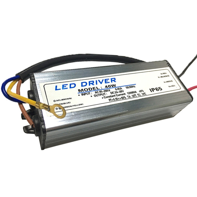40W LED Driver Adapter AC 85-265V to DC 24-38V IP65 Waterproof - free shipping - PMC Jewellery - Order now!