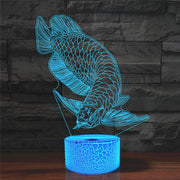 Fish Shape 3D Colorful LED Vision Light Table Lamp, USB & Battery Version