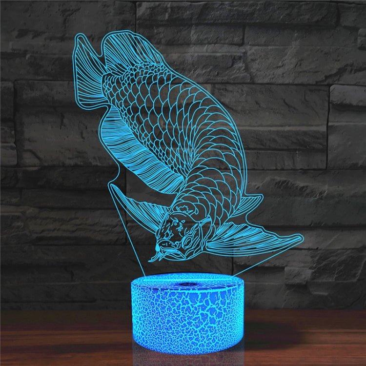 Fish Shape 3D Colorful LED Vision Light Table Lamp, USB & Battery Version