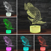 Fish Shape 3D Colorful LED Vision Light Table Lamp, USB & Battery Version