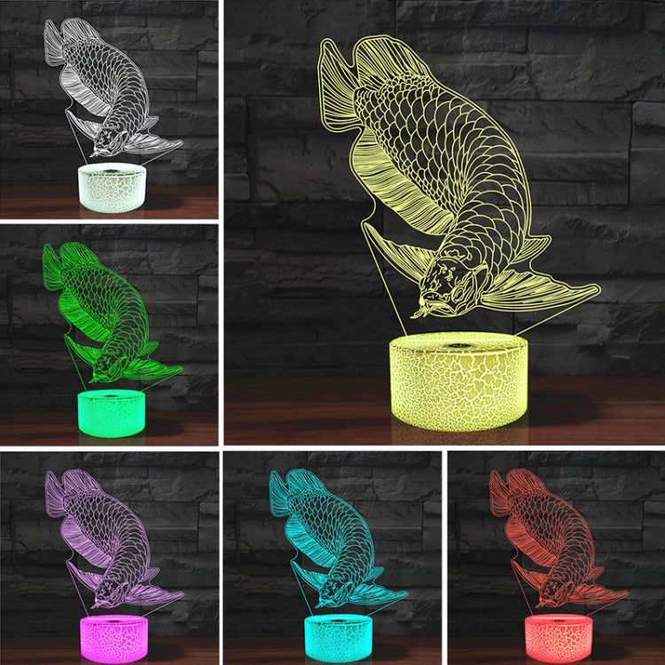 Fish Shape 3D Colorful LED Vision Light Table Lamp, USB & Battery Version