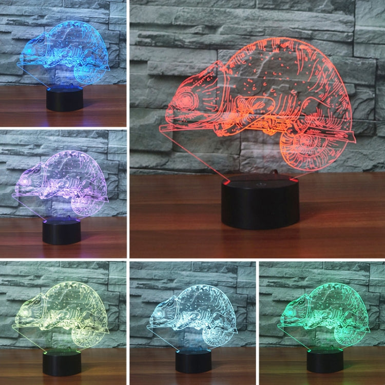 Chameleon Shape 3D Colorful LED Vision Light Table Lamp, Charging Touch Version