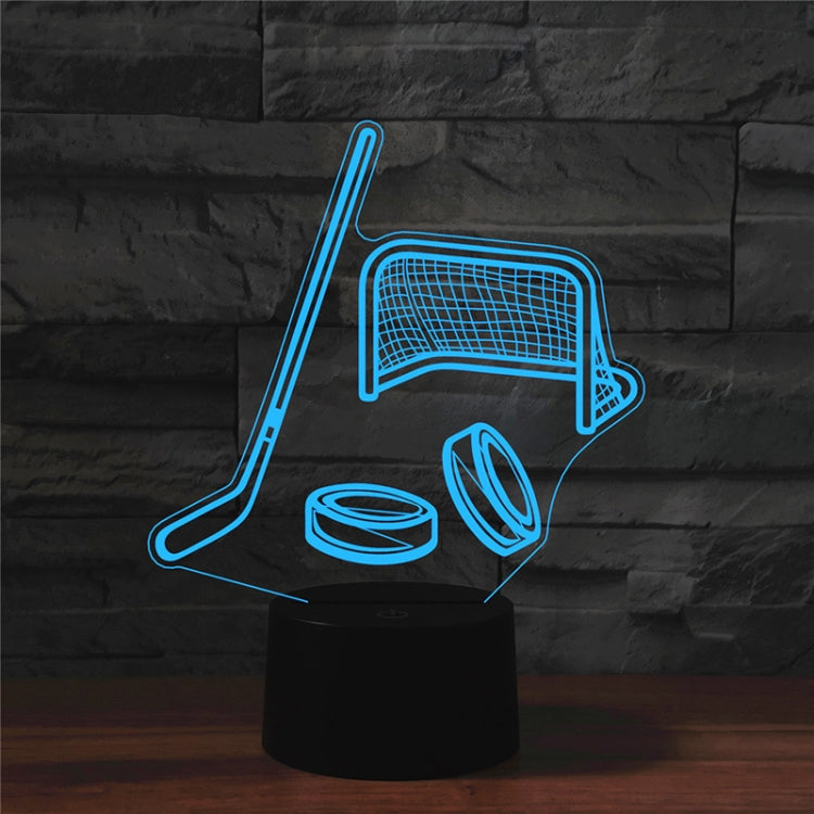 Ice Hockey Shape 3D Colorful LED Vision Light Table Lamp, USB Touch Version - Novelty Lighting by PMC TechLife | Online Shopping South Africa | PMC TechLife | Buy Now Pay Later Mobicred