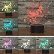 Playing Ice Hockey Shape 3D Colorful LED Vision Light Table Lamp, USB & Battery Version