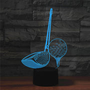 Golf Shape 3D Colorful LED Vision Light Table Lamp, Charging Touch Version