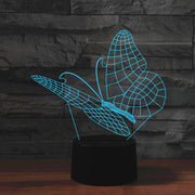 Butterfly Shape 3D Colorful LED Vision Light Table Lamp, Crack Remote Control Version