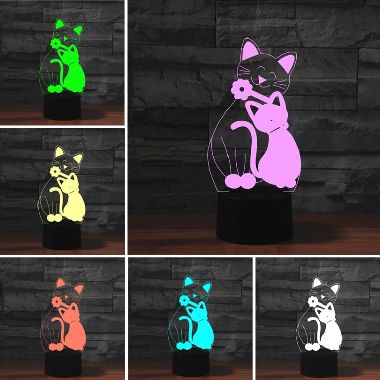Cat Shape 3D Colorful LED Vision Light Table Lamp, Crack Remote Control Version - Novelty Lighting by PMC TechLife | Online Shopping South Africa | PMC TechLife | Buy Now Pay Later Mobicred