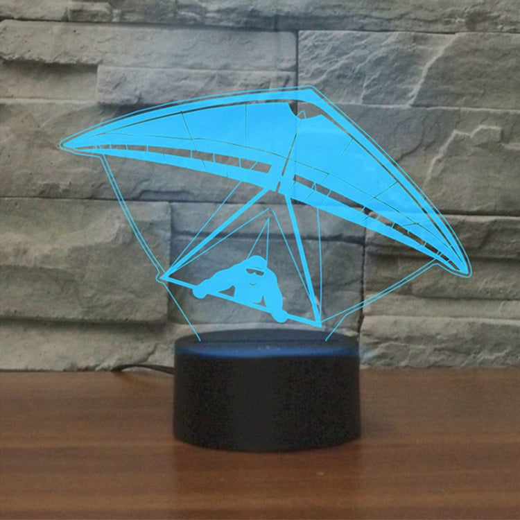 Hang Glider Shape 3D Colorful LED Vision Light Table Lamp, 16 Colors Remote Control Version