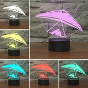 Hang Glider Shape 3D Colorful LED Vision Light Table Lamp, 16 Colors Remote Control Version