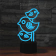 Three Birds Shape 3D Colorful LED Vision Light Table Lamp, Charging Touch Version - Novelty Lighting by PMC TechLife | Online Shopping South Africa | PMC TechLife | Buy Now Pay Later Mobicred