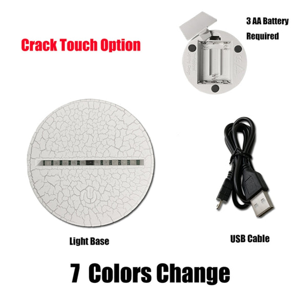 Christmas Tree Shape 3D Colorful LED Vision Light Table Lamp, Crack Touch Version