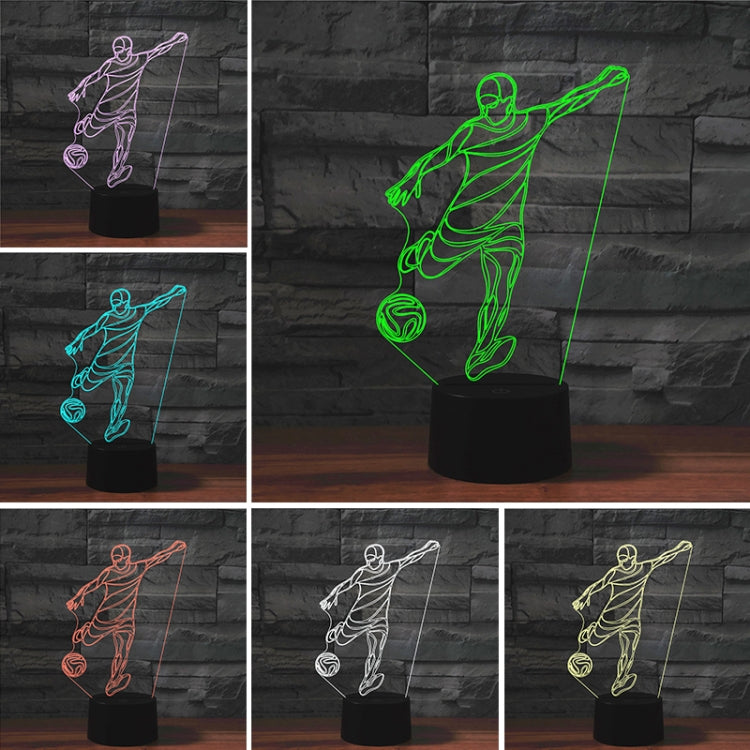 Playing Football Shape 3D Colorful LED Vision Light Table Lamp, Crack Touch Version - Novelty Lighting by PMC TechLife | Online Shopping South Africa | PMC TechLife | Buy Now Pay Later Mobicred