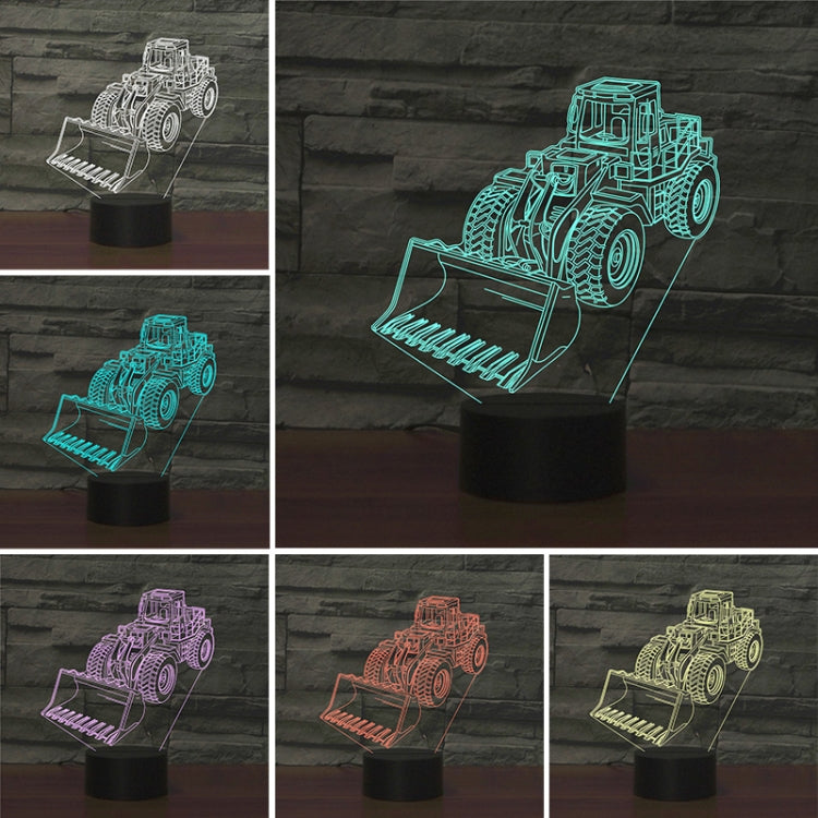 Excavator Shape 3D Colorful LED Vision Light Table Lamp, 16 Colors Remote Control Version
