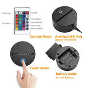Excavator Shape 3D Colorful LED Vision Light Table Lamp, 16 Colors Remote Control Version