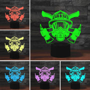 Fire Fighting Shape 3D Colorful LED Vision Light Table Lamp, Crack Touch Version