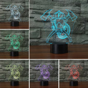 Fire Mask Shape 3D Colorful LED Vision Light Table Lamp, Crack Remote Control Version