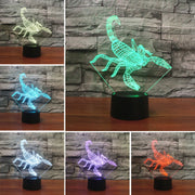 Scorpion Shape 3D Colorful LED Vision Light Table Lamp, Crack Remote Control Version